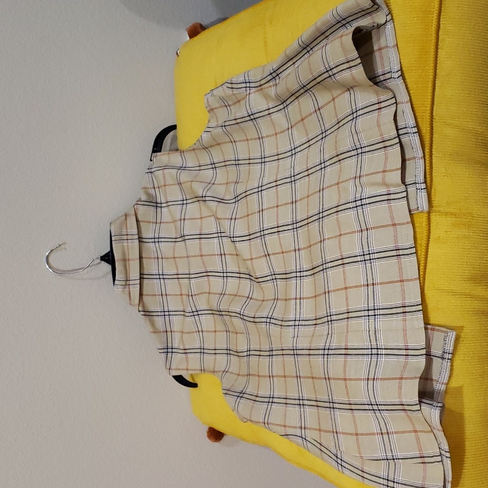 ConradC Button-down- tan plaid, size 10